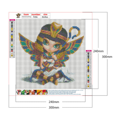 Cartoon Girl - Special Shaped Drill Diamond Painting 30*30CM