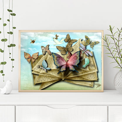 Book Butterfly - Full Round Drill Diamond Painting 40*30CM