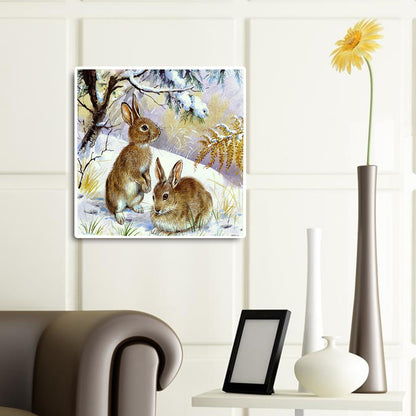 Snow Bunny - Full Round Drill Diamond Painting 30*30CM