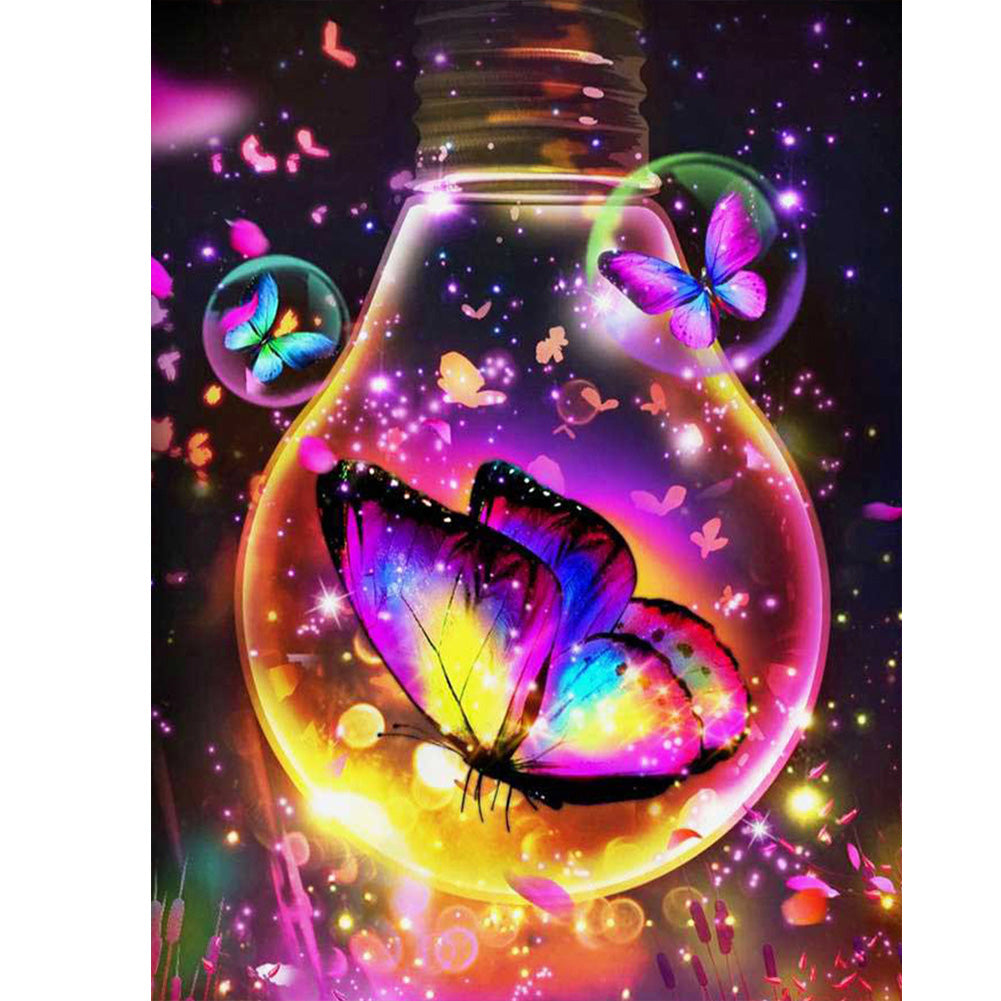 Butterfly Bulb - Full Round Drill Diamond Painting 30*40CM