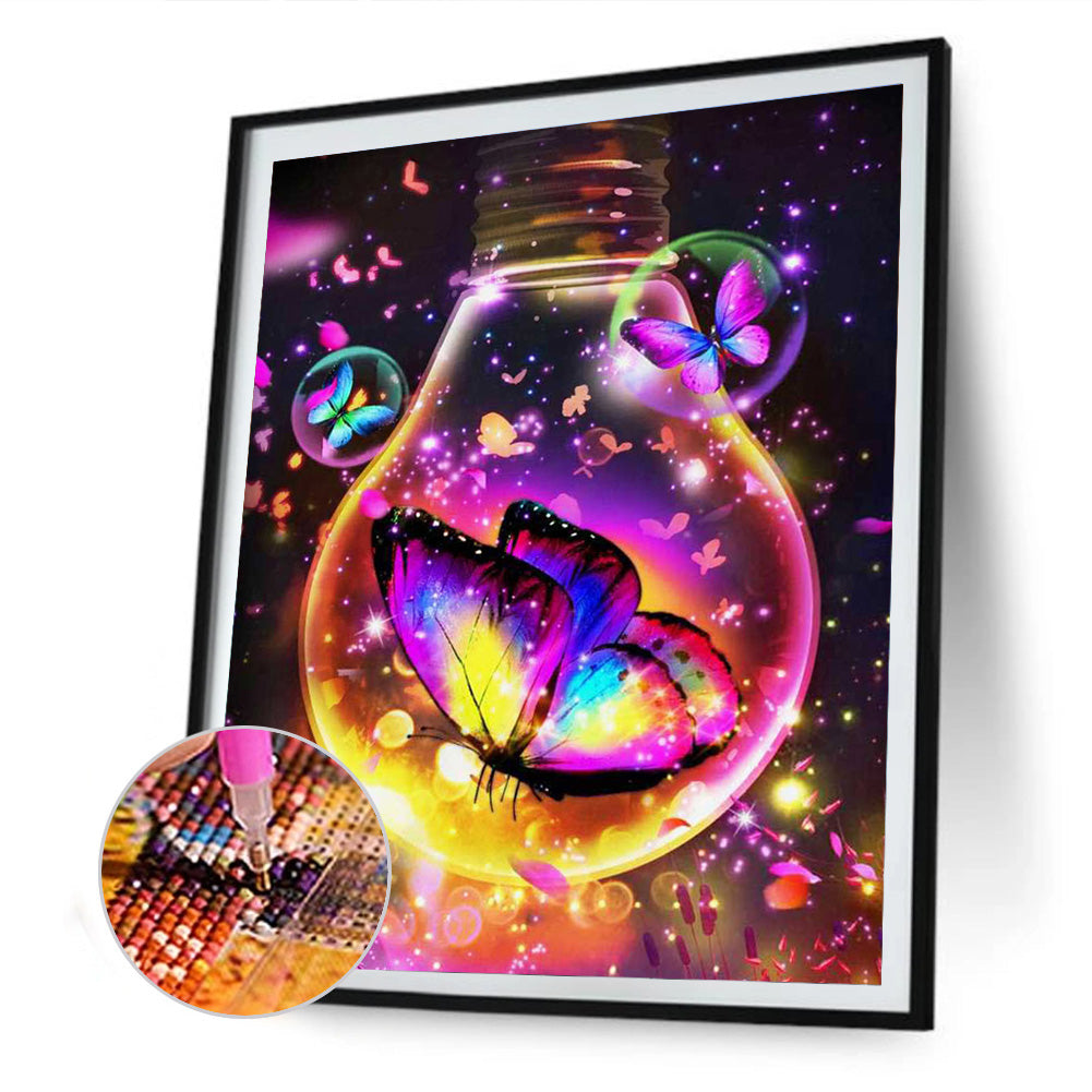 Butterfly Bulb - Full Round Drill Diamond Painting 30*40CM