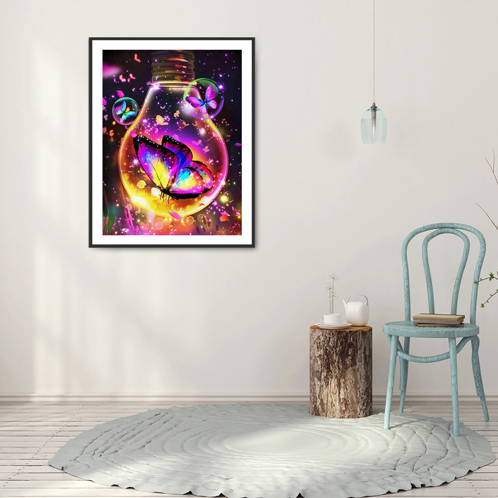 Butterfly Bulb - Full Round Drill Diamond Painting 30*40CM