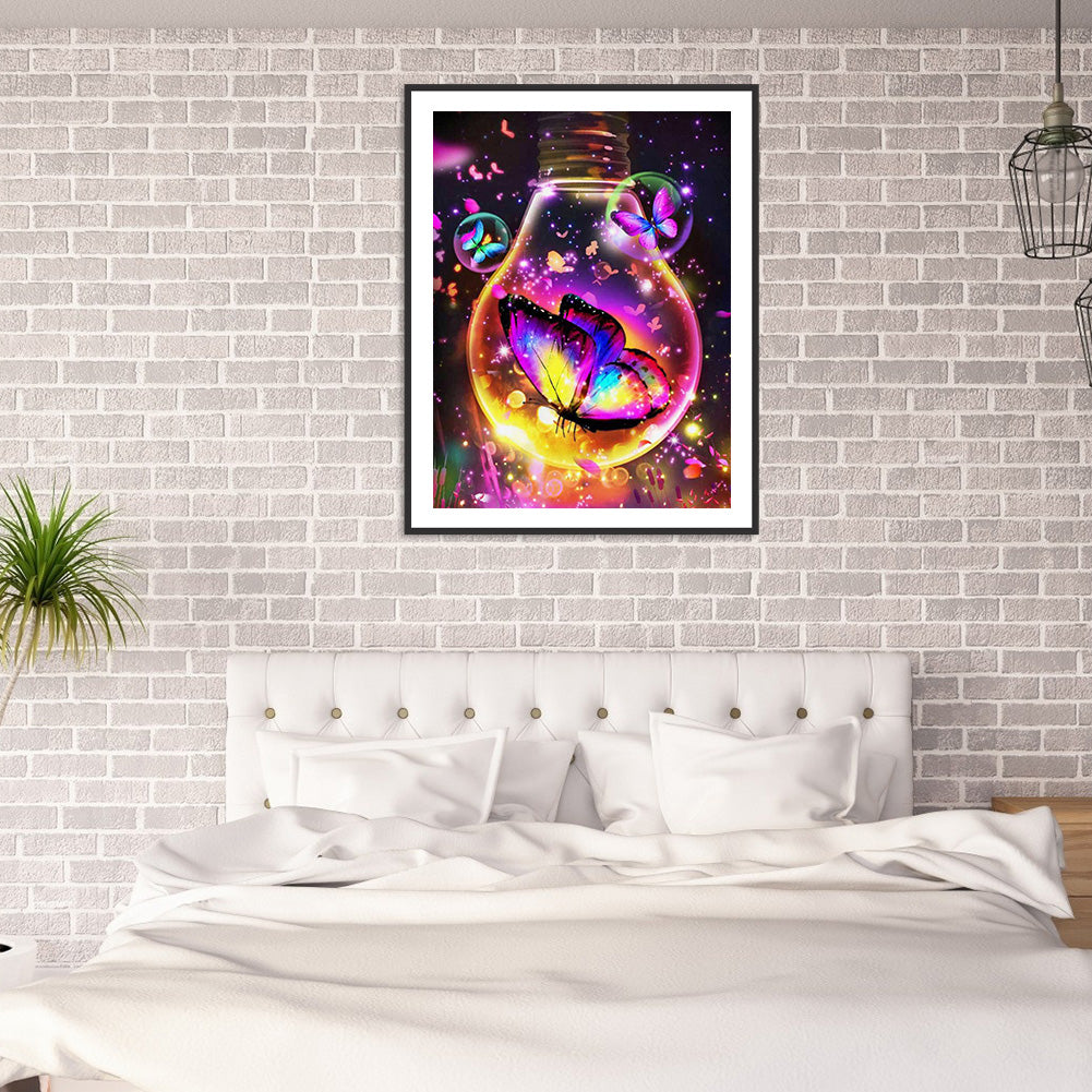 Butterfly Bulb - Full Round Drill Diamond Painting 30*40CM