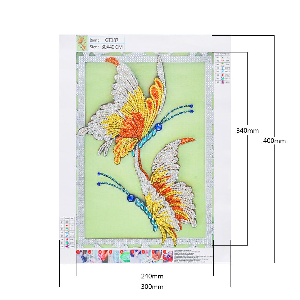 Butterfly - Special Shaped Drill Diamond Painting 30*40CM