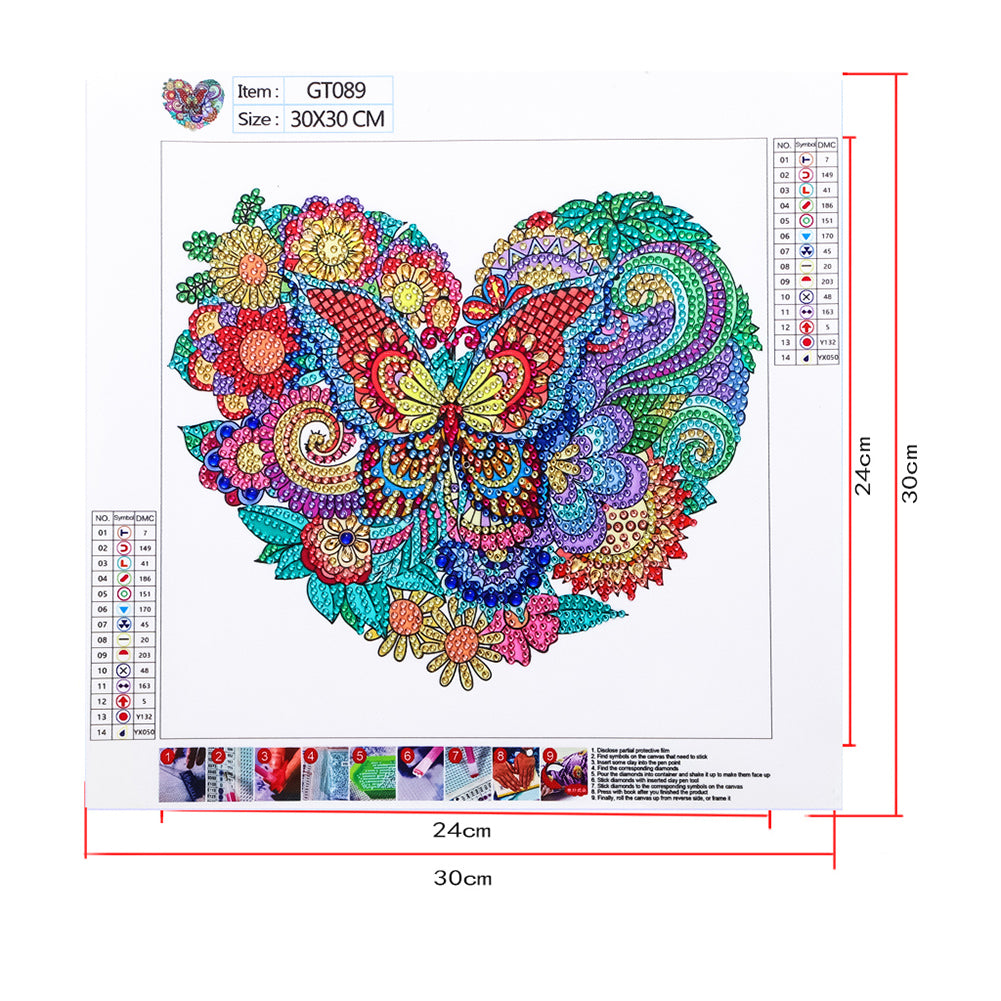 Butterfly - Special Shaped Drill Diamond Painting 30*30CM