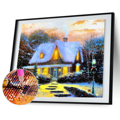 Snow House - Full Round Drill Diamond Painting 50*40CM