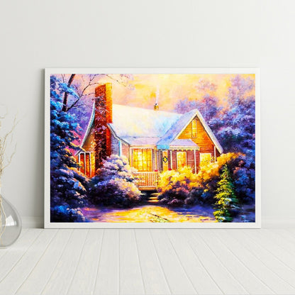 Snow House - Full Round Drill Diamond Painting 50*40CM