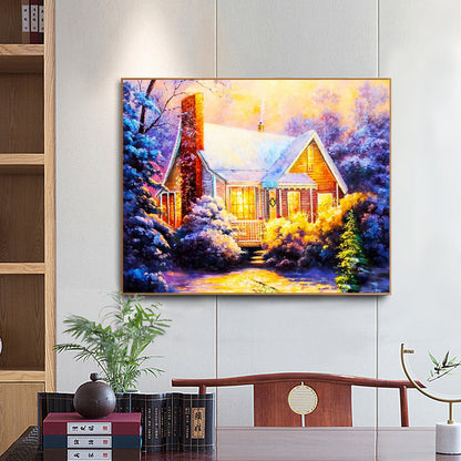 Snow House - Full Round Drill Diamond Painting 50*40CM