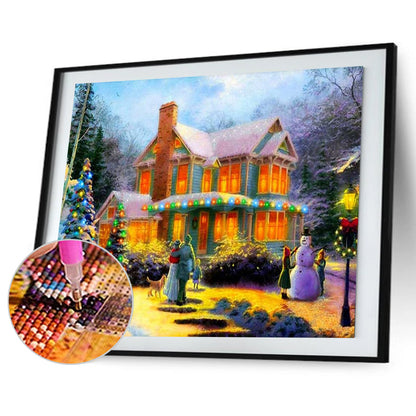 Snow House - Full Round Drill Diamond Painting 50*40CM