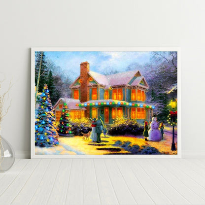 Snow House - Full Round Drill Diamond Painting 50*40CM