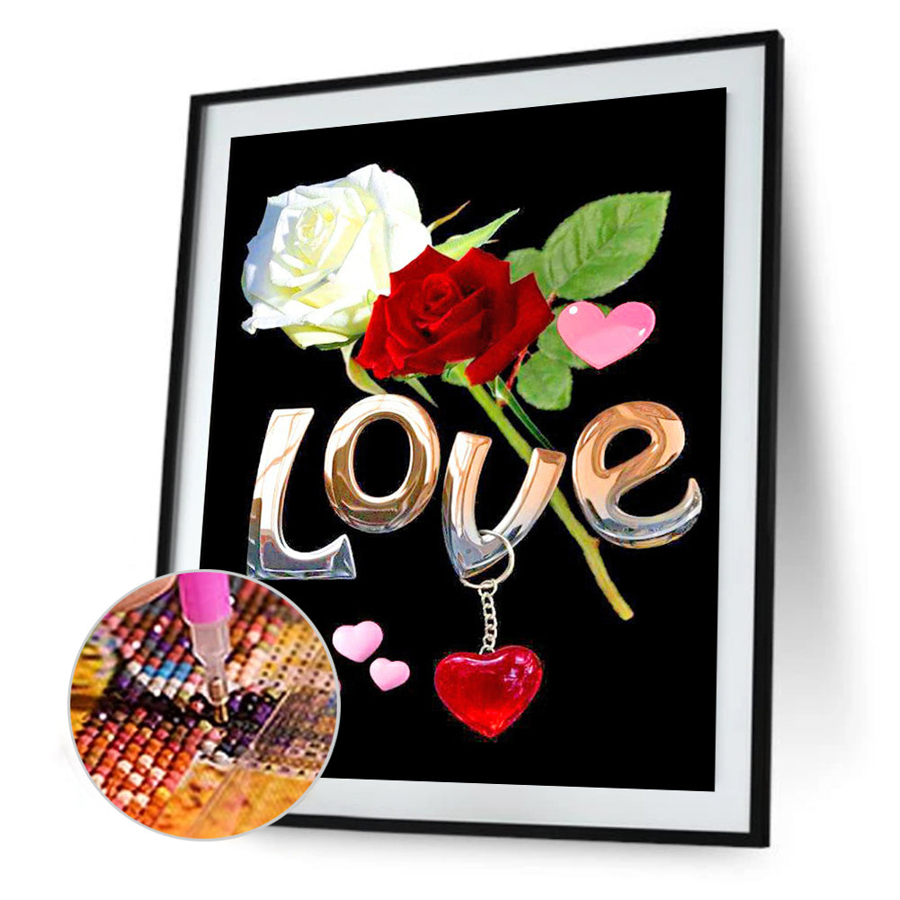 Love Flower - Full Round Drill Diamond Painting 30*40CM