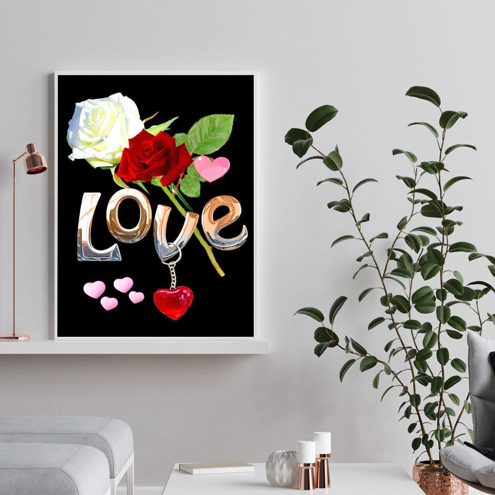 Love Flower - Full Round Drill Diamond Painting 30*40CM