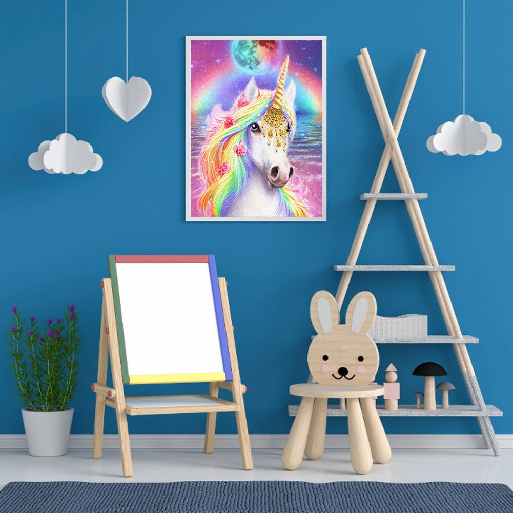 Cartoon Unicorn - Special Shaped Drill Diamond Painting 30*40CM