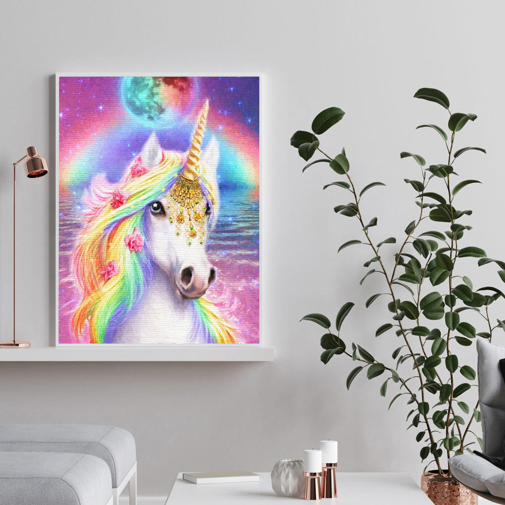 Cartoon Unicorn - Special Shaped Drill Diamond Painting 30*40CM