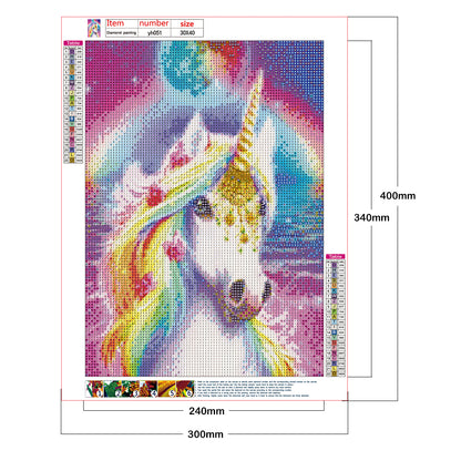 Cartoon Unicorn - Special Shaped Drill Diamond Painting 30*40CM