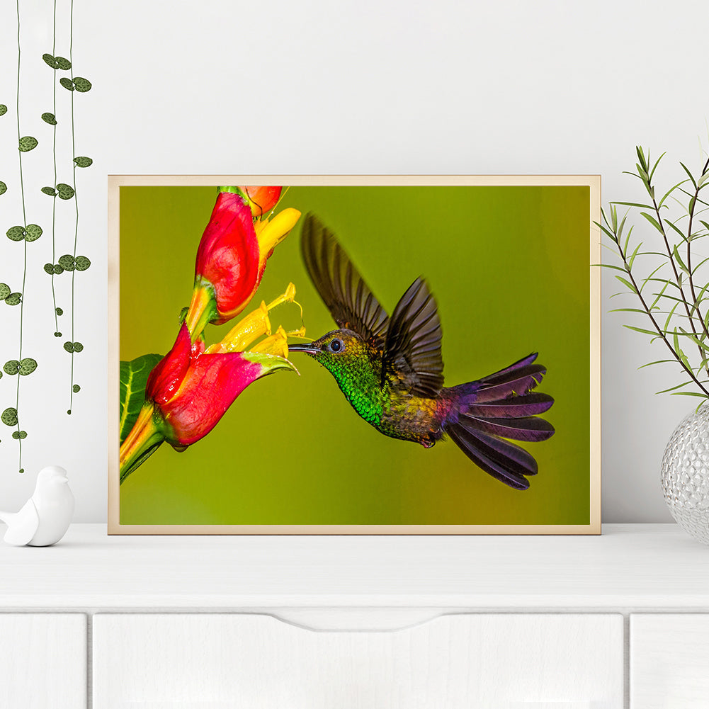 Flower Bird - Full Round Drill Diamond Painting 40*30CM
