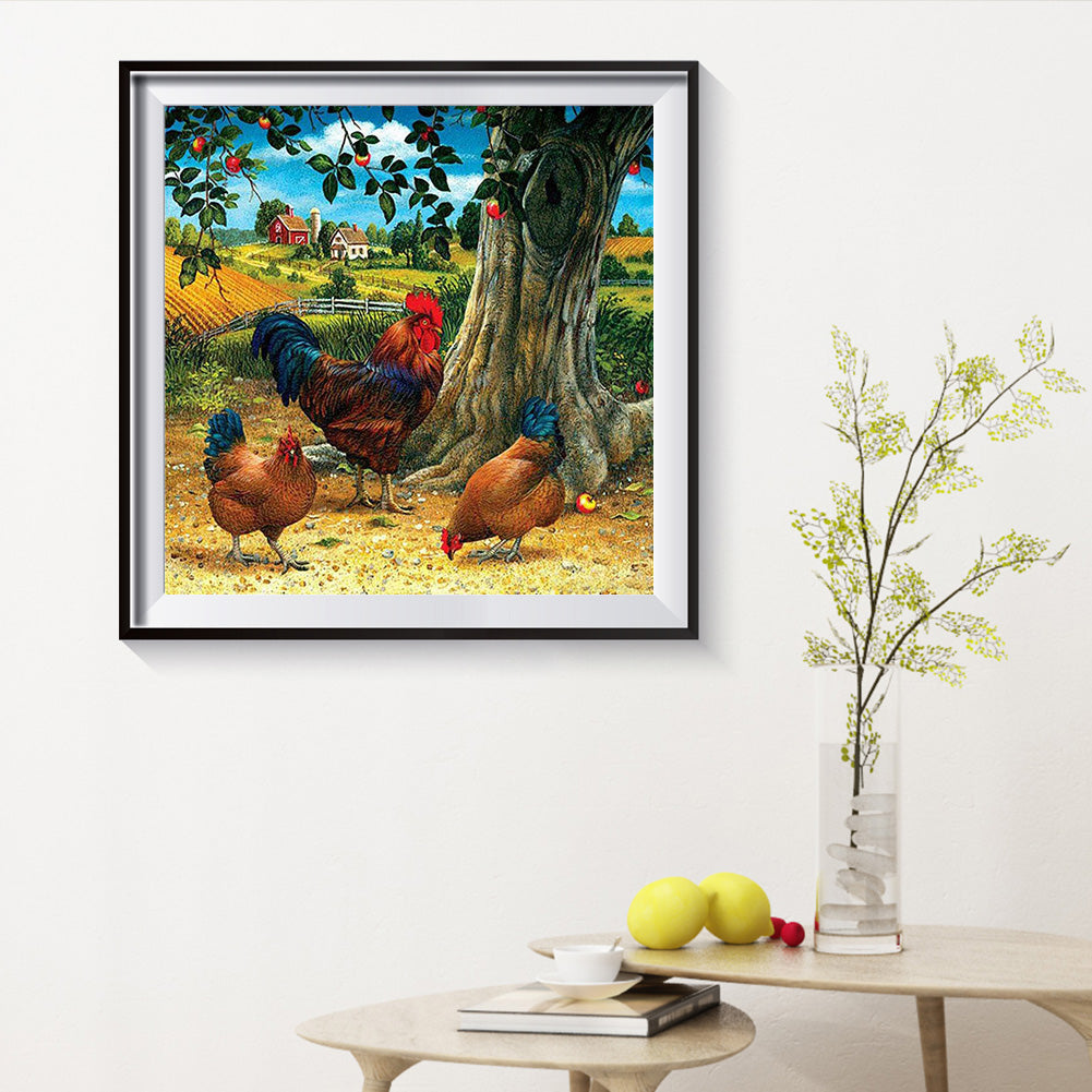 Rooster - Full Square Drill Diamond Painting 30*30CM