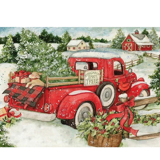 Red Car - Full Square Drill Diamond Painting 40*30CM