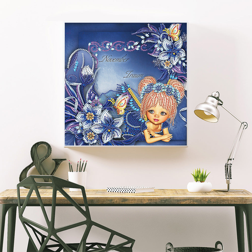 Cartoon Girl - Special Shaped Drill Diamond Painting 30*30CM