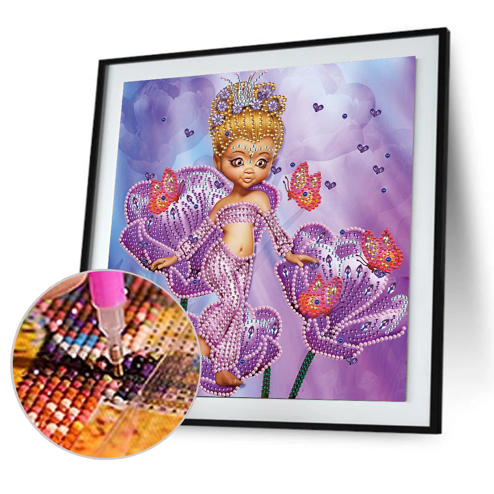 Cartoon Girl - Special Shaped Drill Diamond Painting 30*30CM