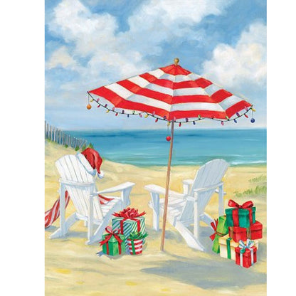 Christmas Beach - Full Round Drill Diamond Painting 30*40CM