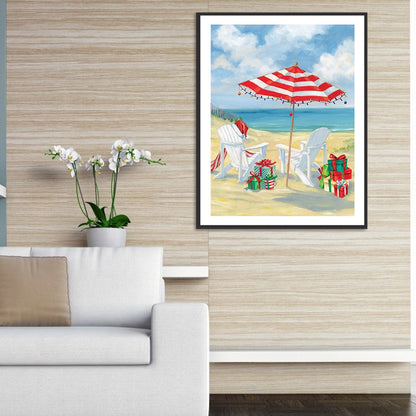 Christmas Beach - Full Round Drill Diamond Painting 30*40CM