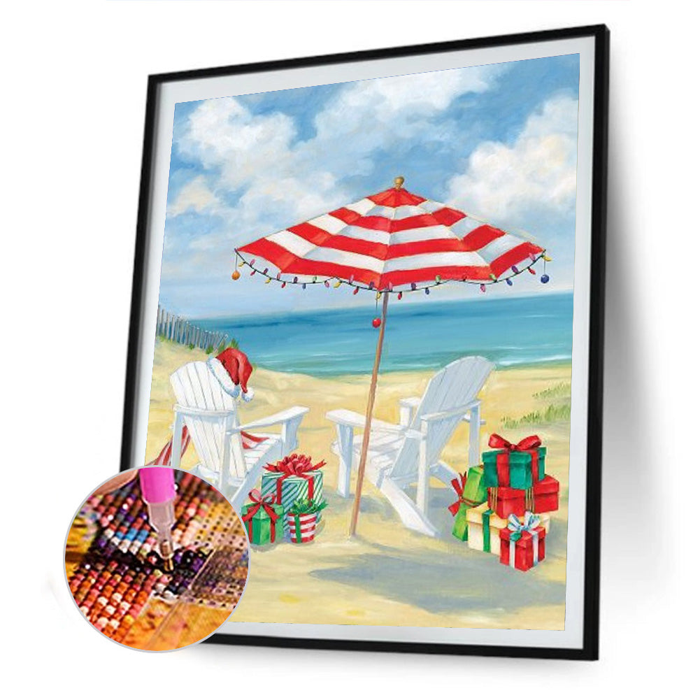 Christmas Beach - Full Round Drill Diamond Painting 30*40CM