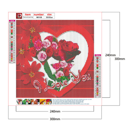 Love Rose - Full Round Drill Diamond Painting 30*30CM