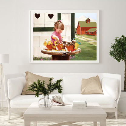 Kids Playing - Full Round Drill Diamond Painting 40*30CM