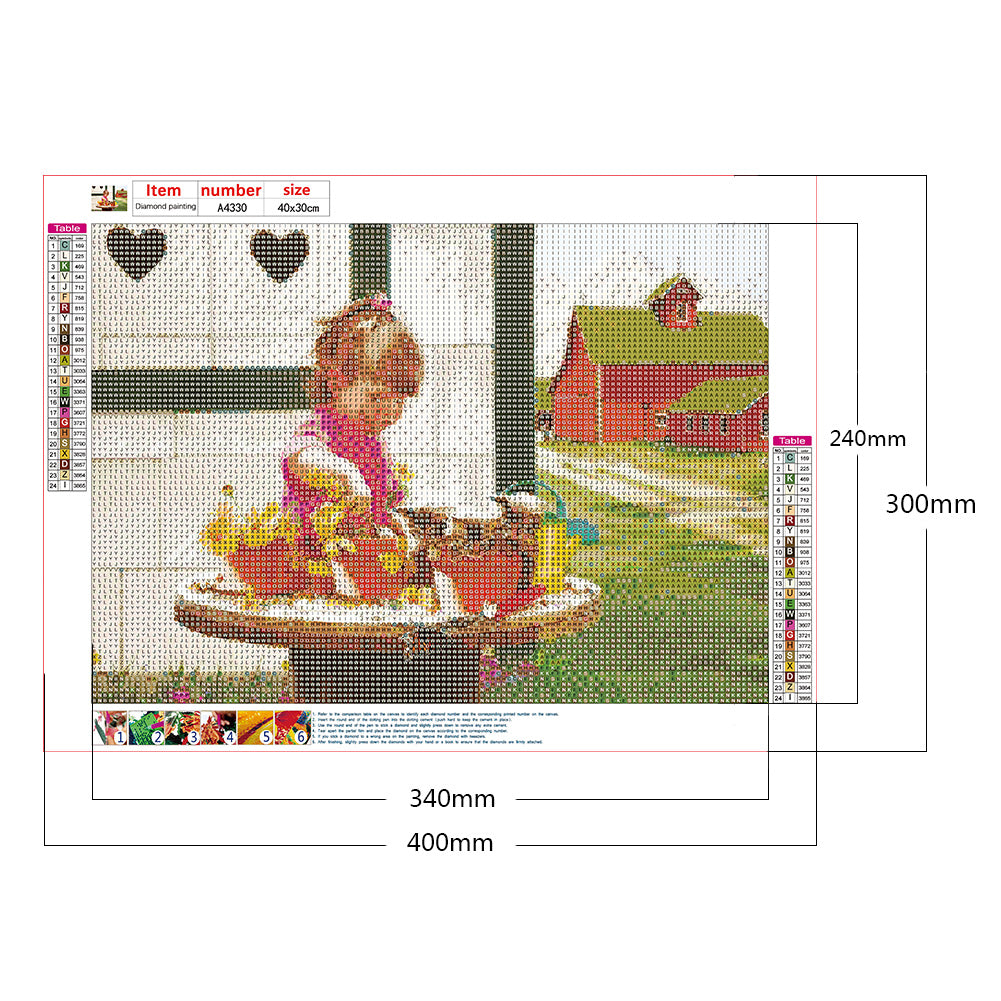 Kids Playing - Full Round Drill Diamond Painting 40*30CM