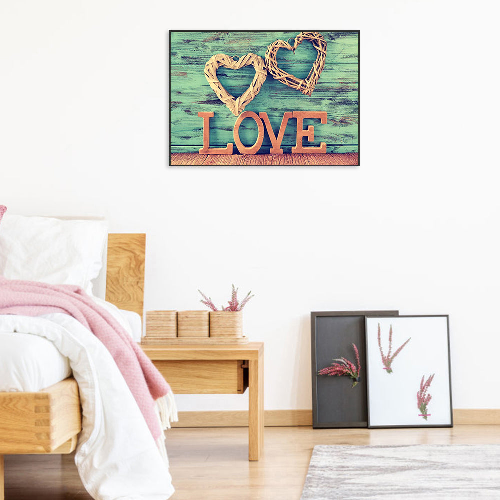 Love Heart - Full Round Drill Diamond Painting 40*30CM