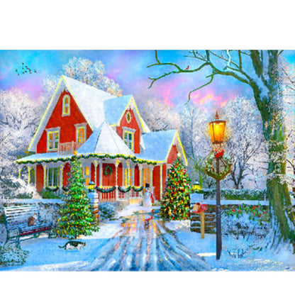 Christmas House - Full Round Drill Diamond Painting 40*30CM