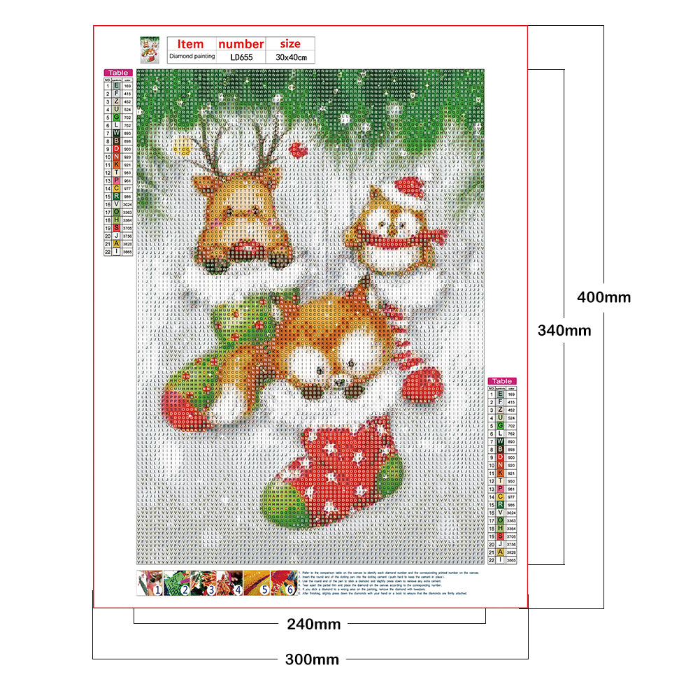 Christmas Sock - Full Round Drill Diamond Painting 30*40CM