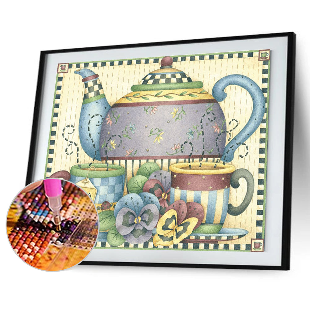 Teapot - Full Round Drill Diamond Painting 40*30CM