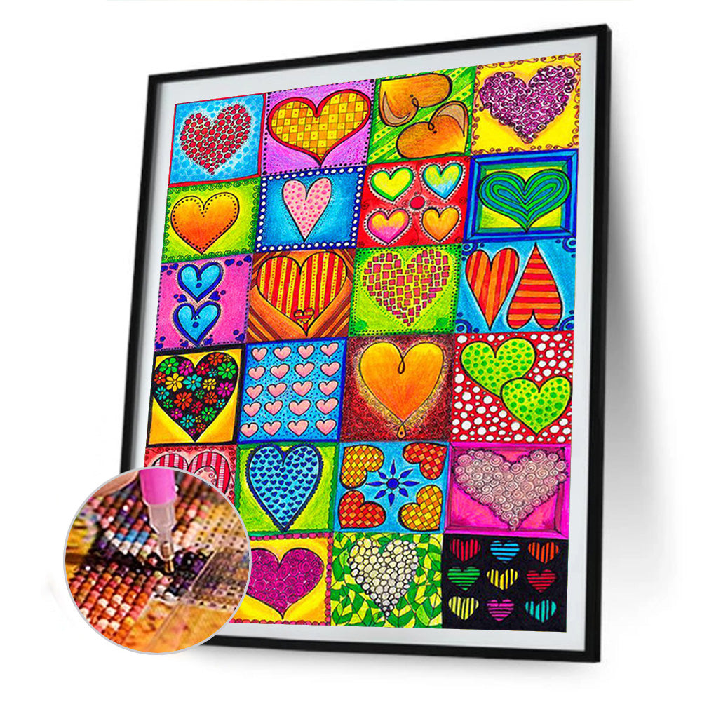 Cartoon Heart - Full Round Drill Diamond Painting 30*40CM