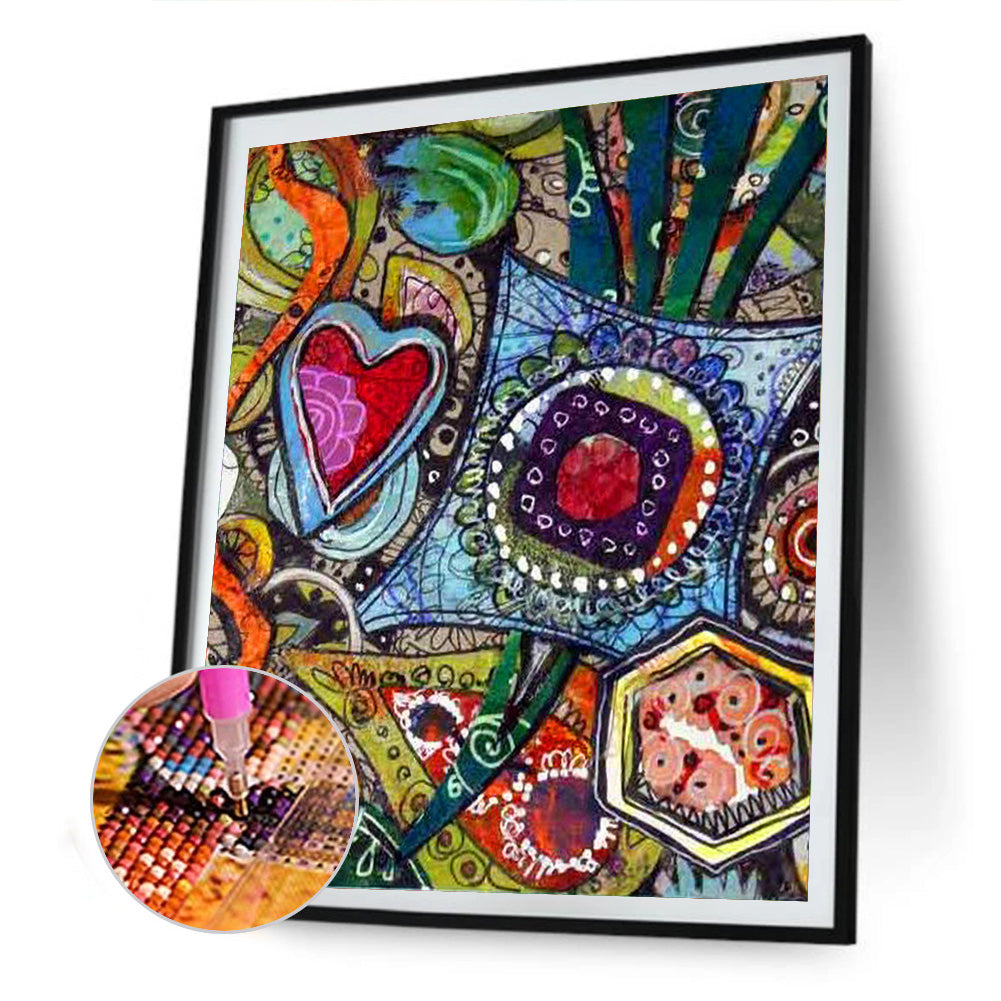 Cartoon Heart - Full Round Drill Diamond Painting 30*40CM