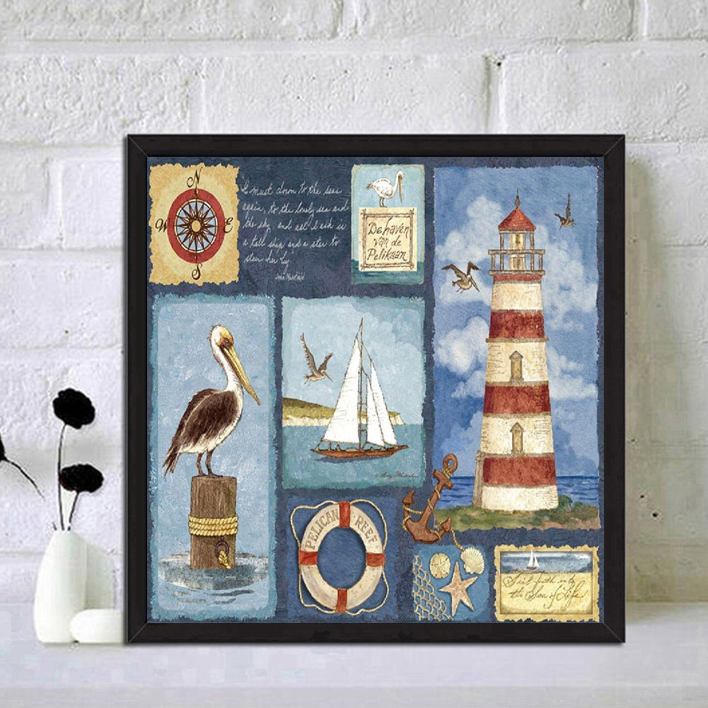 Sea Collage - Full Round Drill Diamond Painting 30*30CM