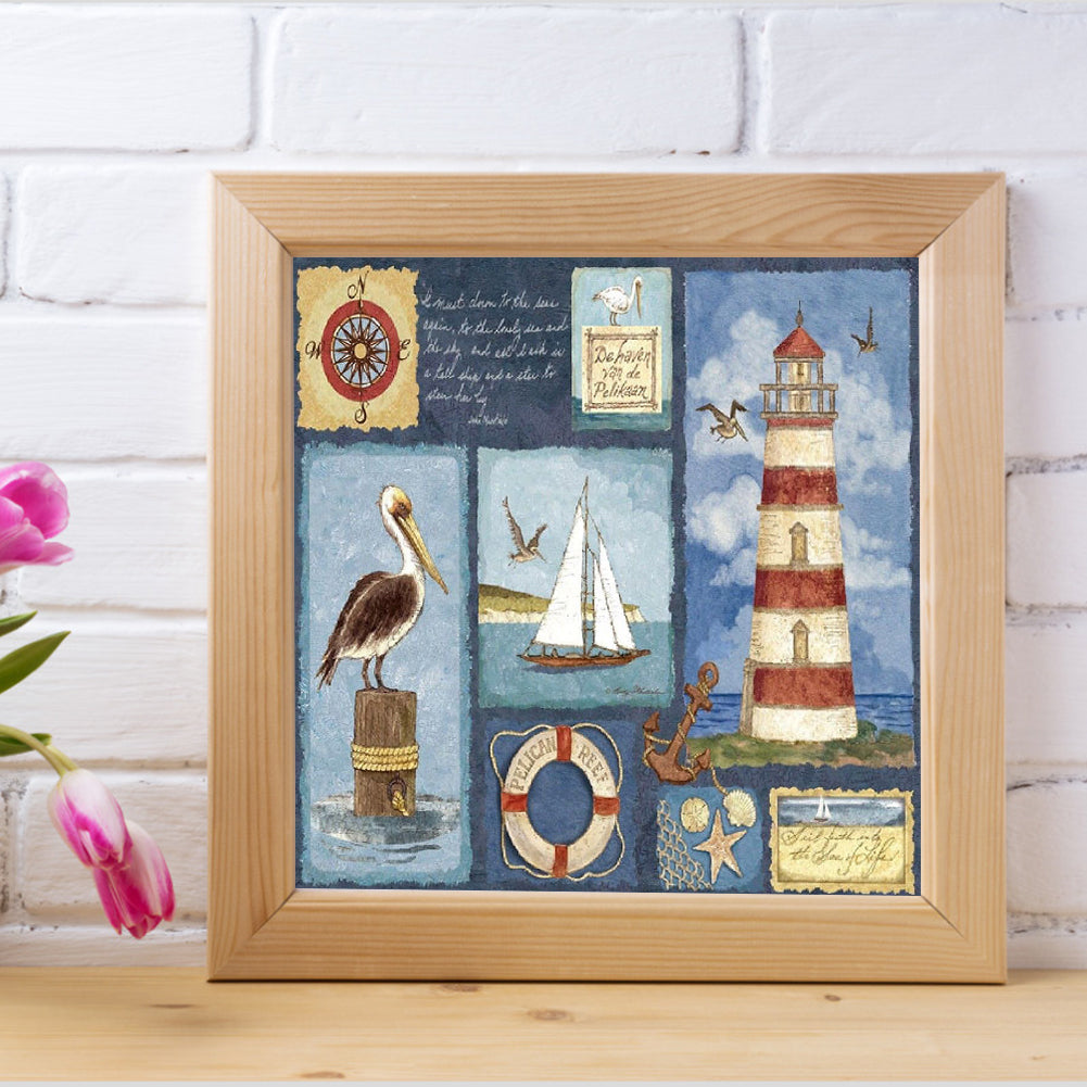 Sea Collage - Full Round Drill Diamond Painting 30*30CM