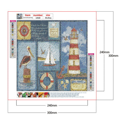 Sea Collage - Full Round Drill Diamond Painting 30*30CM