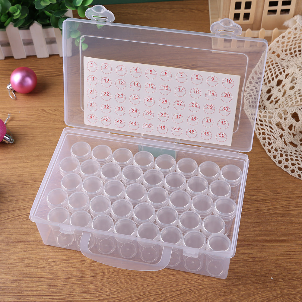 Diamond Painting Box Multi Grid Transparent Plastic Rhinestone Storage Case