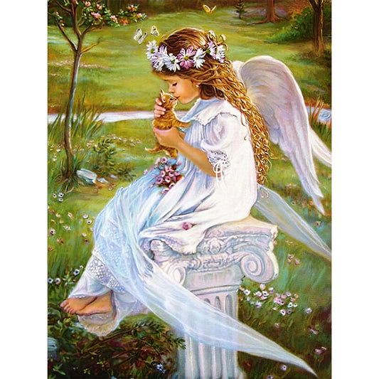 Girl Angel - Full Round Drill Diamond Painting 30*40CM