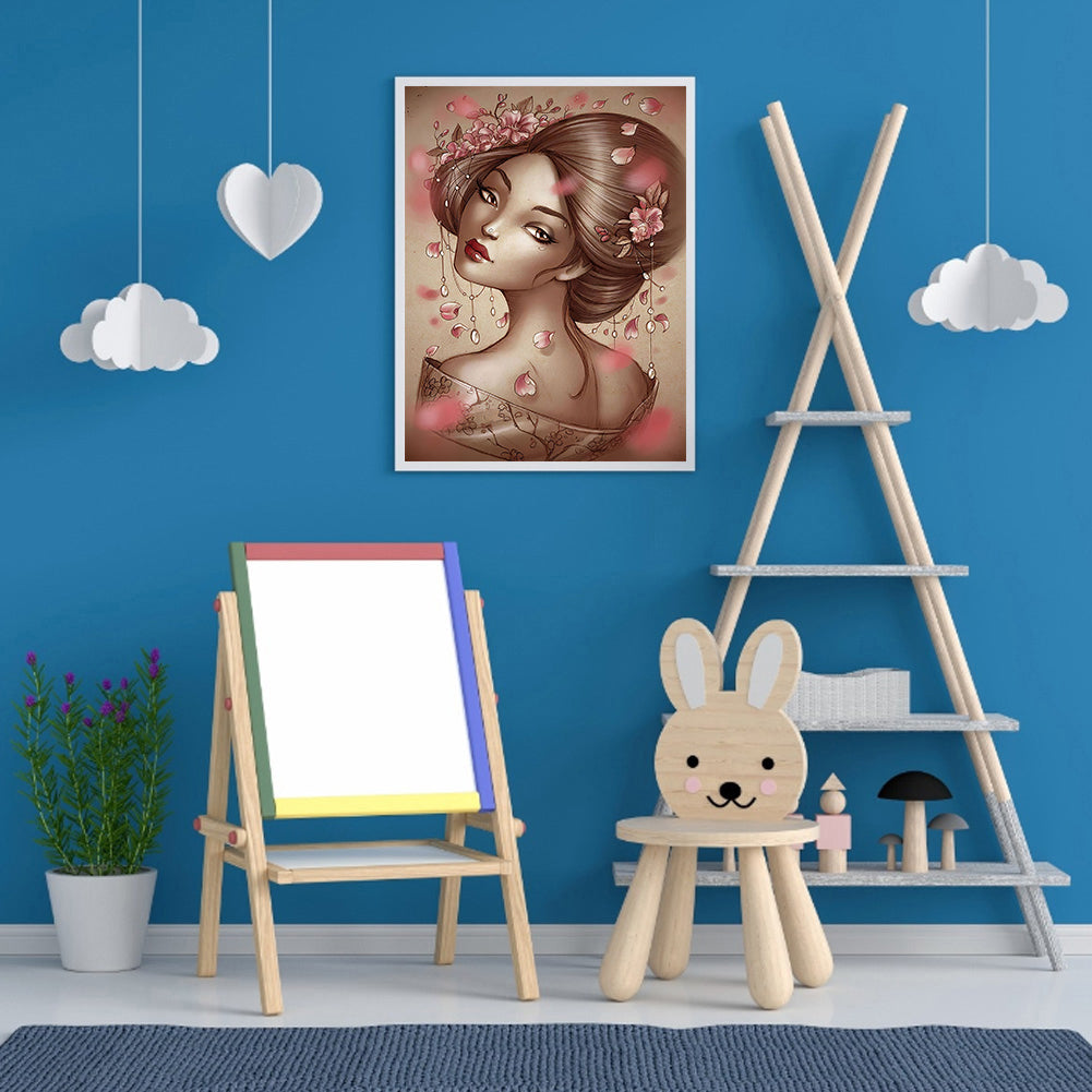 Geisha Beauty - Full Round Drill Diamond Painting 30*40CM
