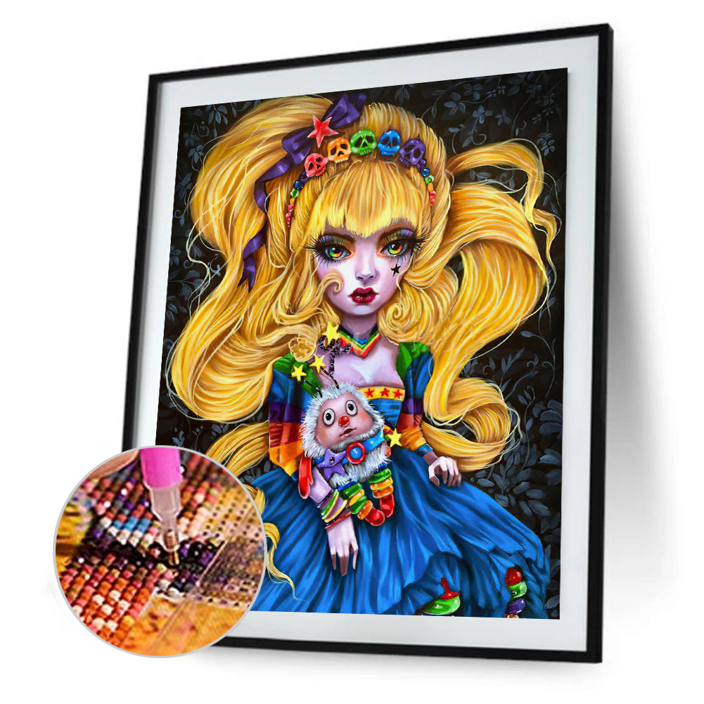 Cartoon Girl - Full Round Drill Diamond Painting 30*40CM