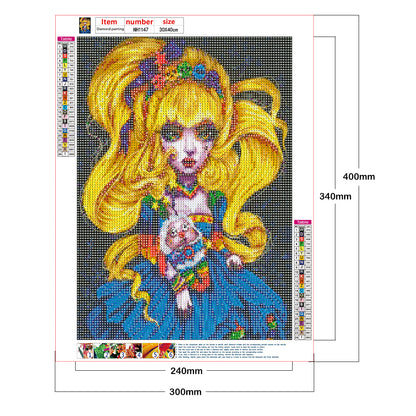 Cartoon Girl - Full Round Drill Diamond Painting 30*40CM