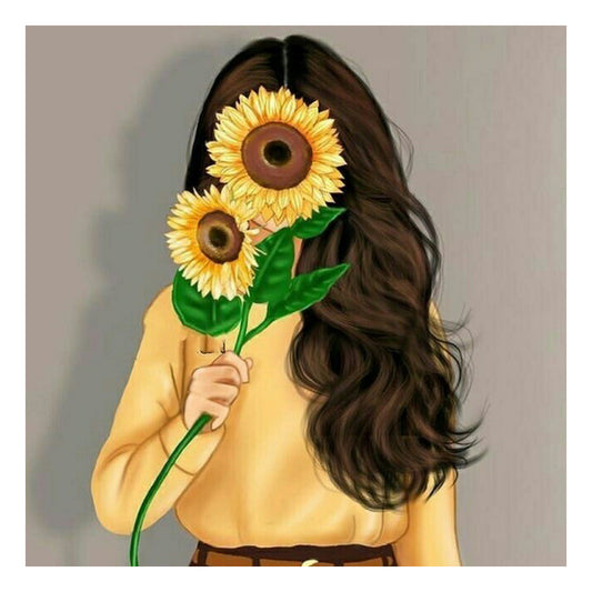 Sunflower Girl - Full Round Drill Diamond Painting 30*30CM