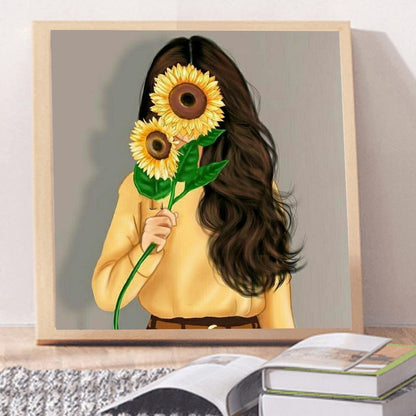 Sunflower Girl - Full Round Drill Diamond Painting 30*30CM