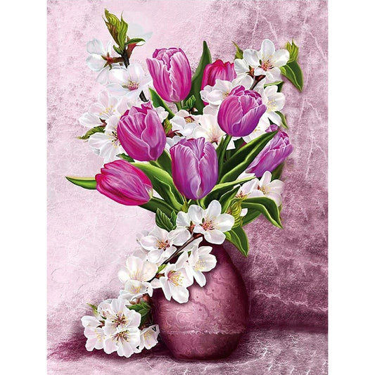 Tulip Flower - Full Round Drill Diamond Painting 30*40CM