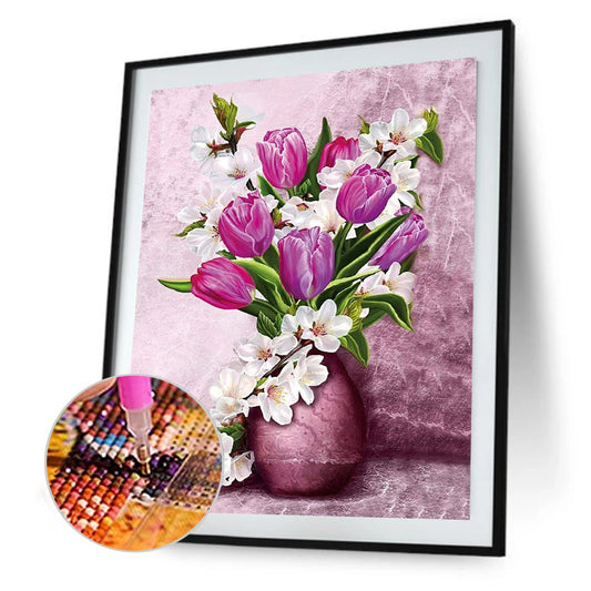 Tulip Flower - Full Round Drill Diamond Painting 30*40CM