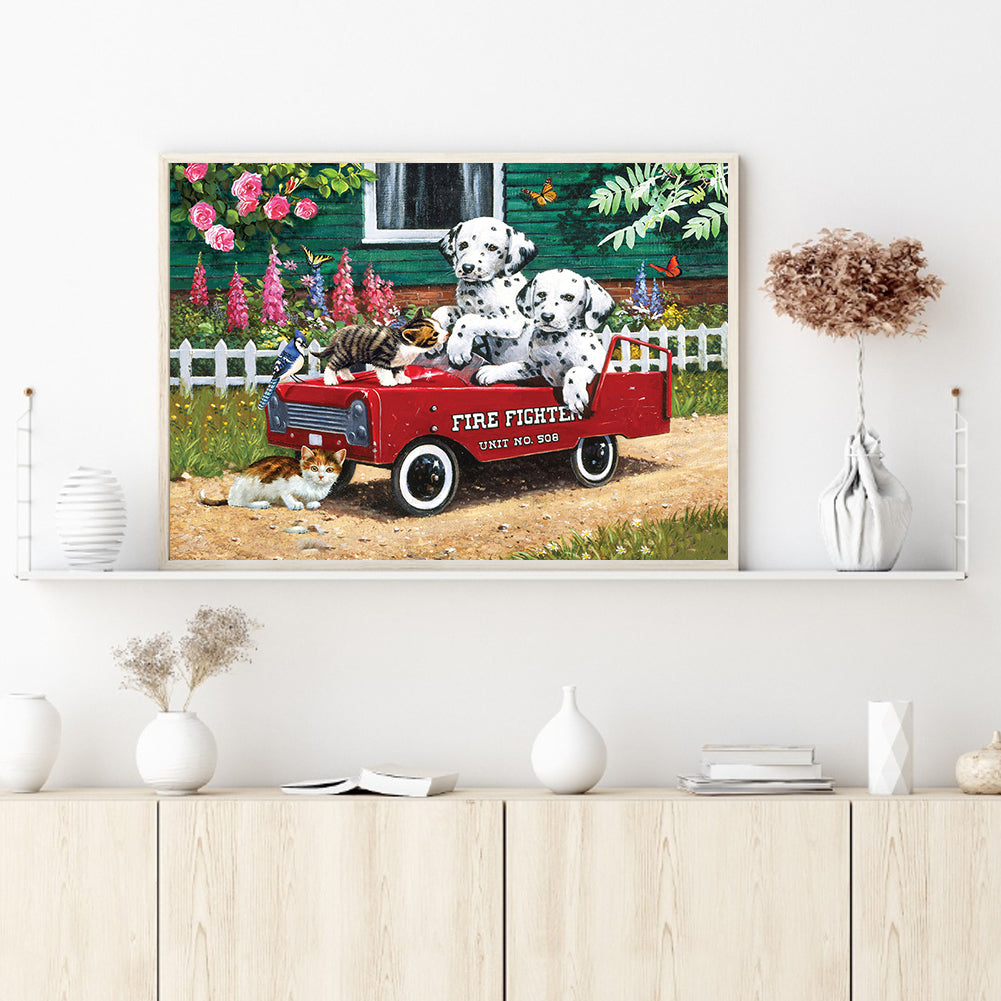 Spotted Dog - Full Round Drill Diamond Painting 40*30CM