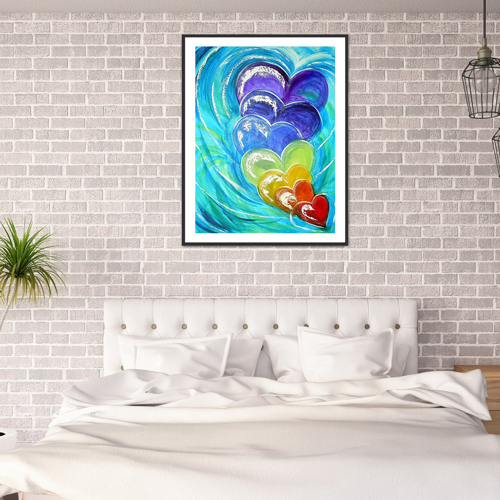 Love Heart - Full Round Drill Diamond Painting 30*40CM